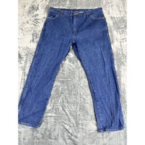 Wrangler Mens Regular Fit Blue Denim Jeans Size 42x30 Straight Leg
